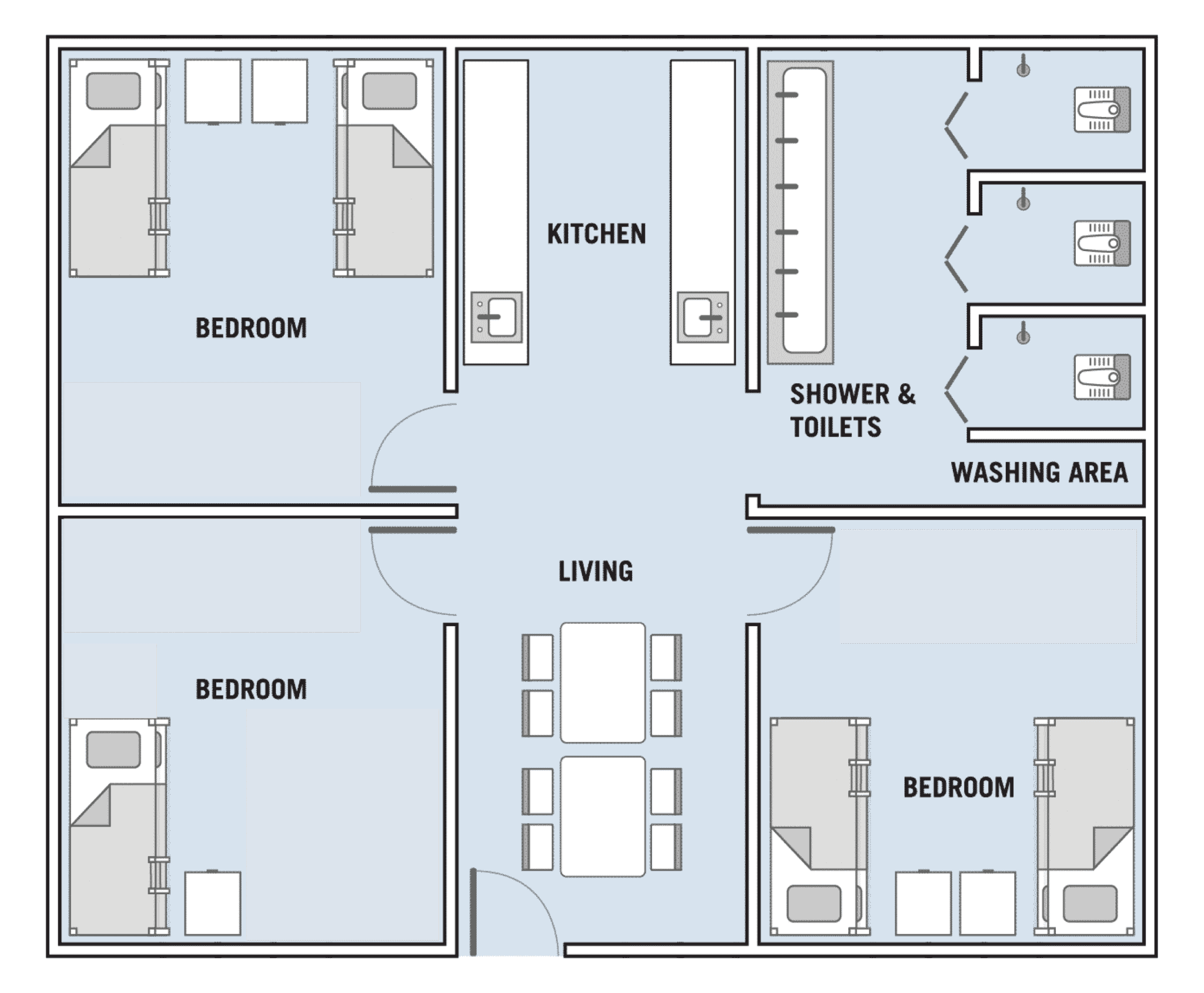 Floorplan of a typical apartment at Westlite Johor Technology Park