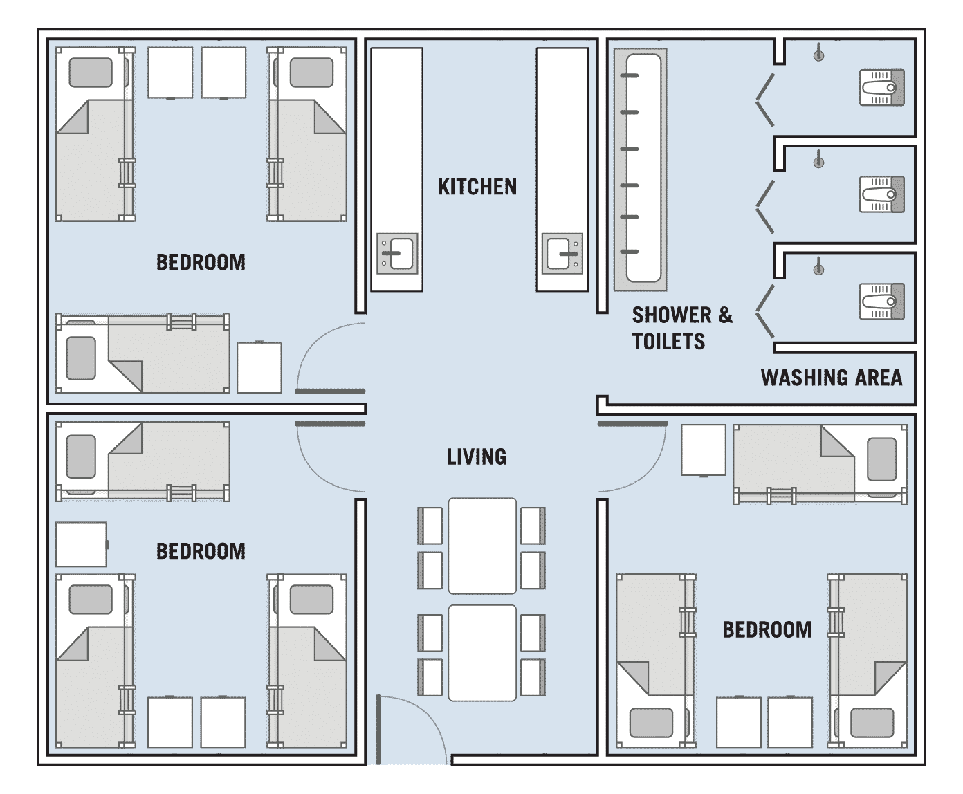 Floorplan of a typical apartment at Westlite Bukit Minyak<br><i>(Before reconfiguration to new JTKSM specifications)</i>
