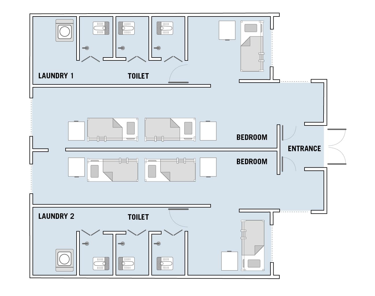 Floorplan of a typical apartment at Westlite Cemerlang